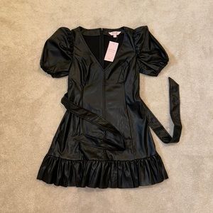 Miss Selfridge Petite Faux Leather Dress